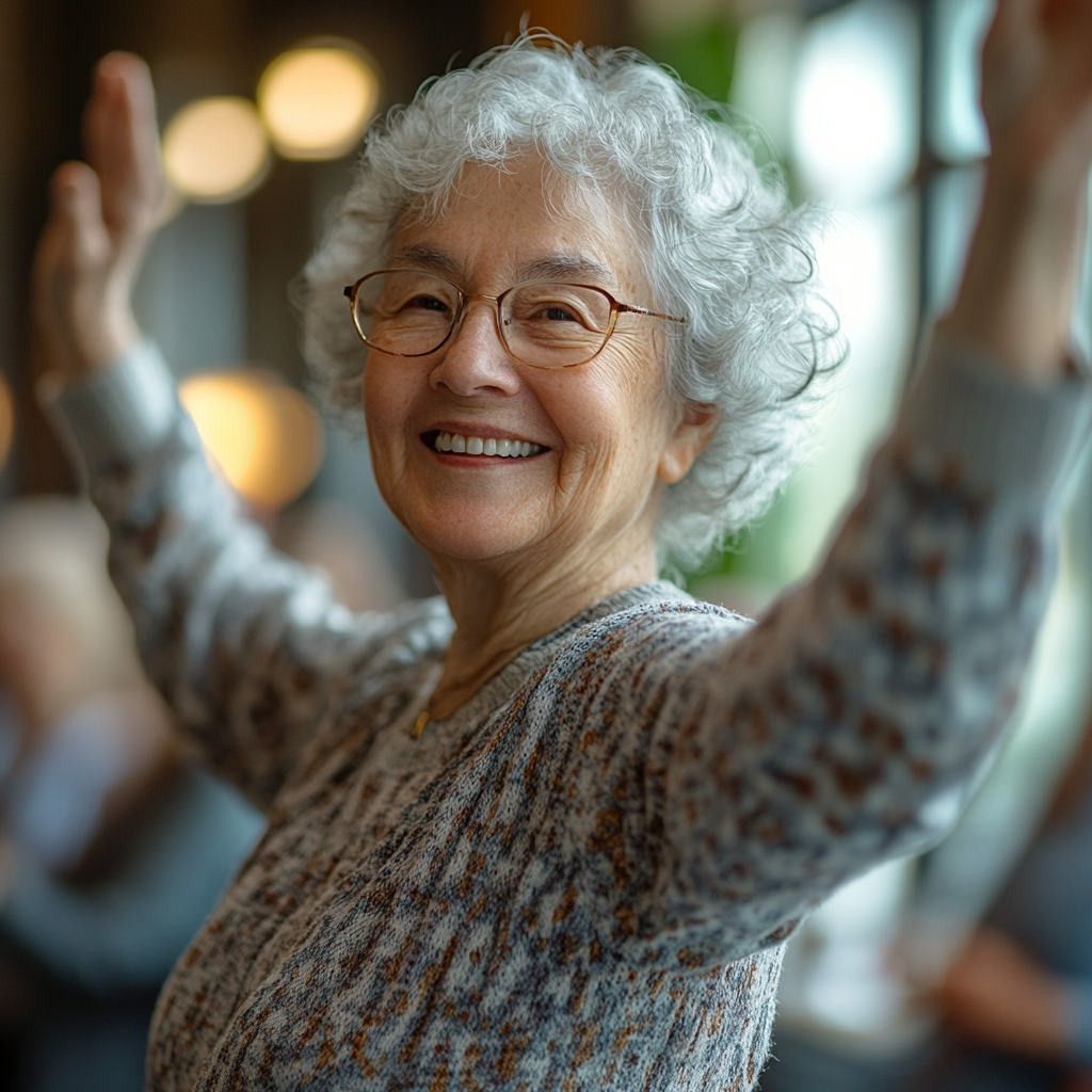 Seniors enjoying dancing and social activities